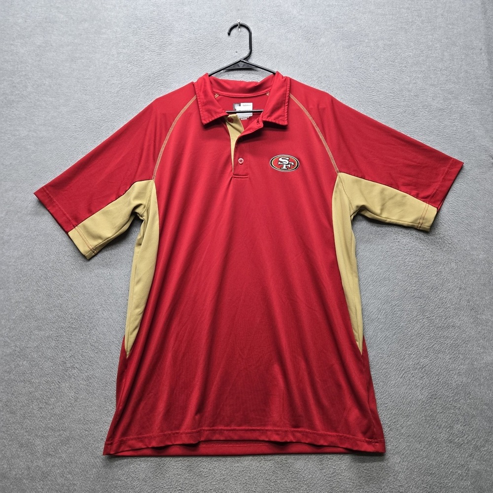 San Francisco 49ers Men Polo XL Red Embroidered NFL Team Apparel Logo